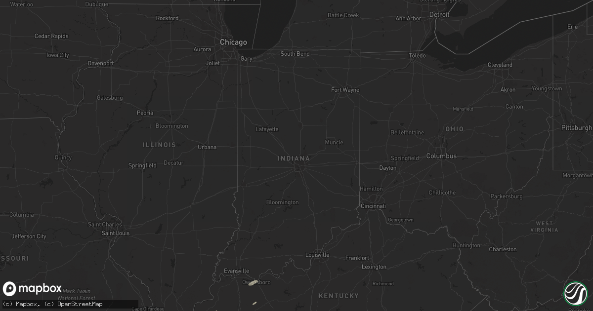 Hail map in Indiana on December 17, 2016