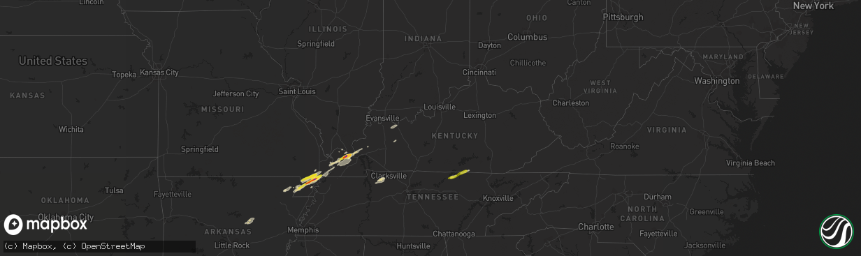 Hail map in Kentucky on December 17, 2016