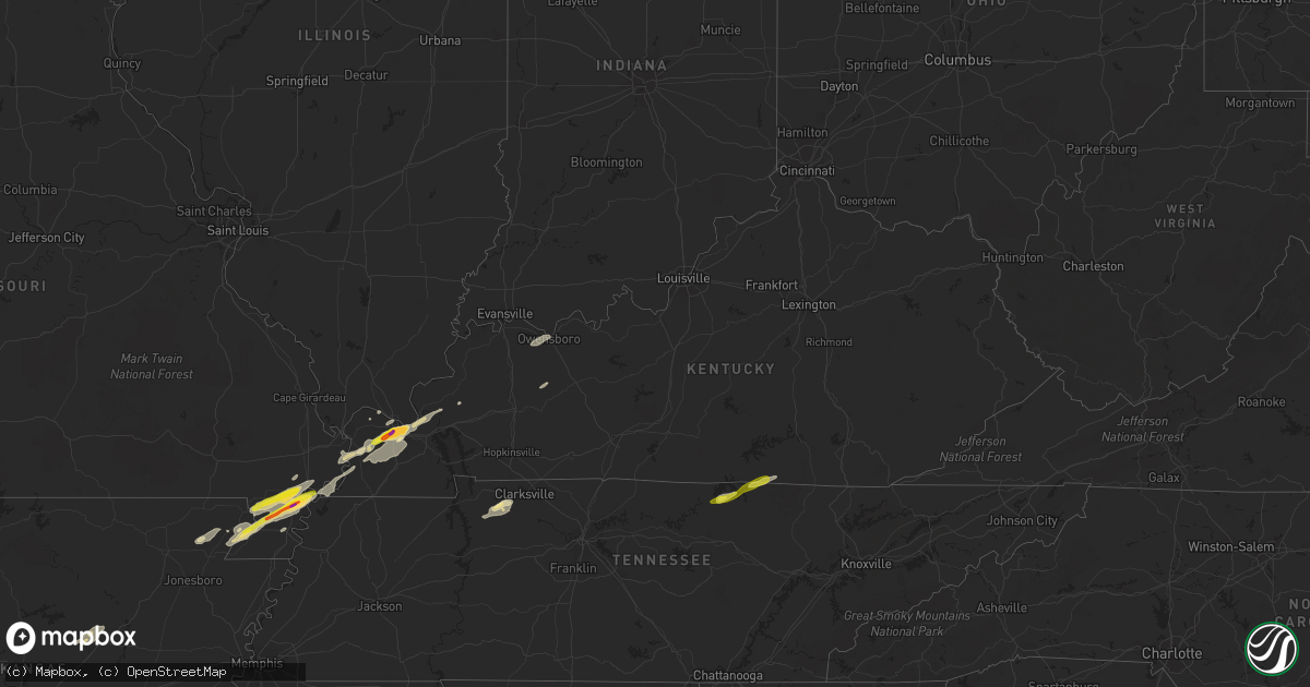 Hail map in Kentucky on December 17, 2016