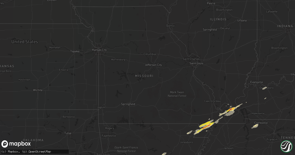 Hail map in Missouri on December 17, 2016