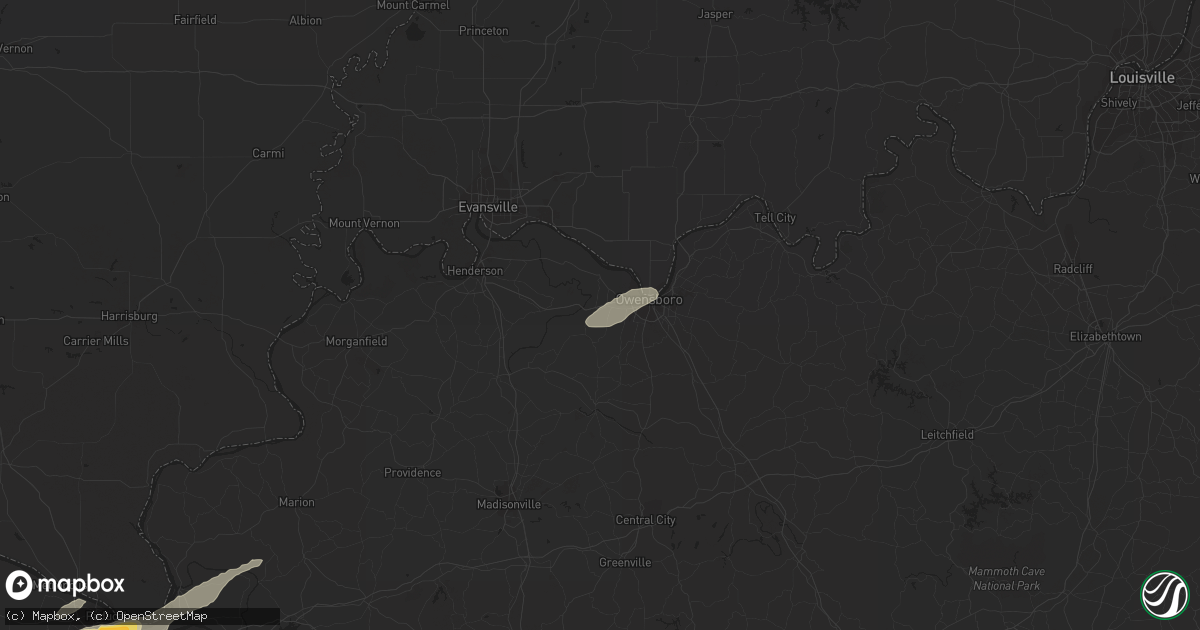 Hail map in Owensboro, KY on December 17, 2016