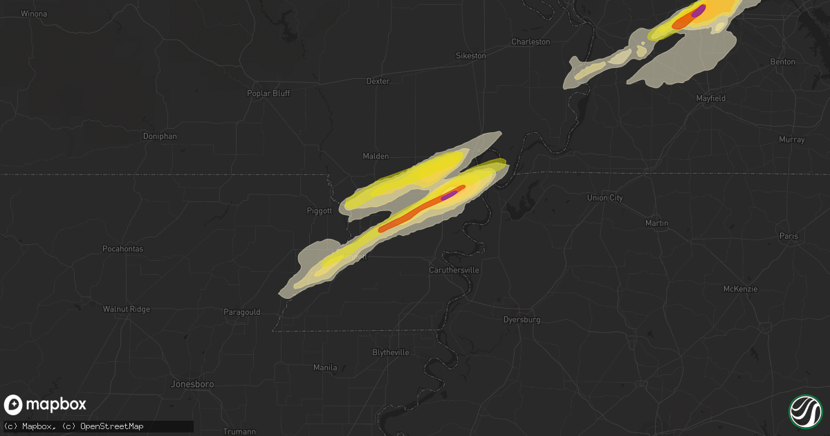Hail map in Wardell, MO on December 17, 2016