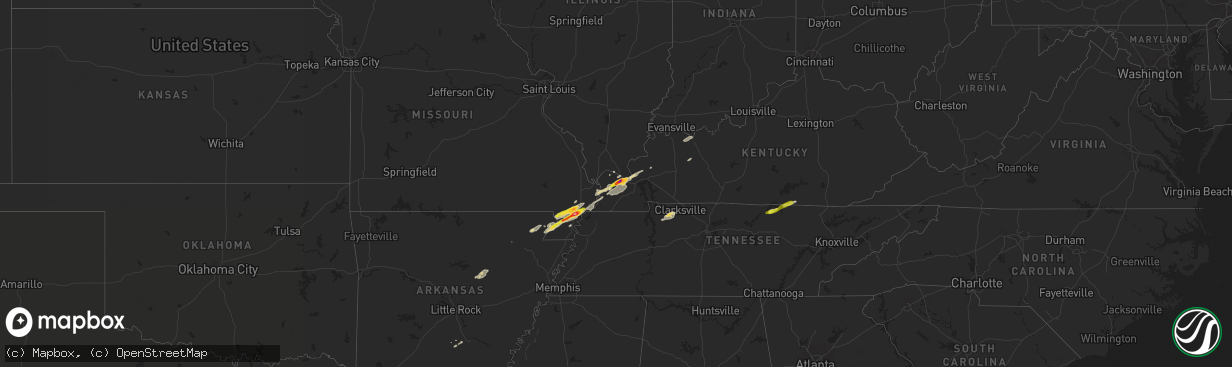 Hail map on December 17, 2016