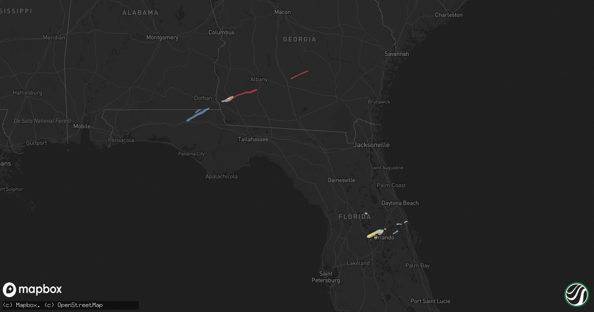 Hail map in Alabama on December 17, 2019