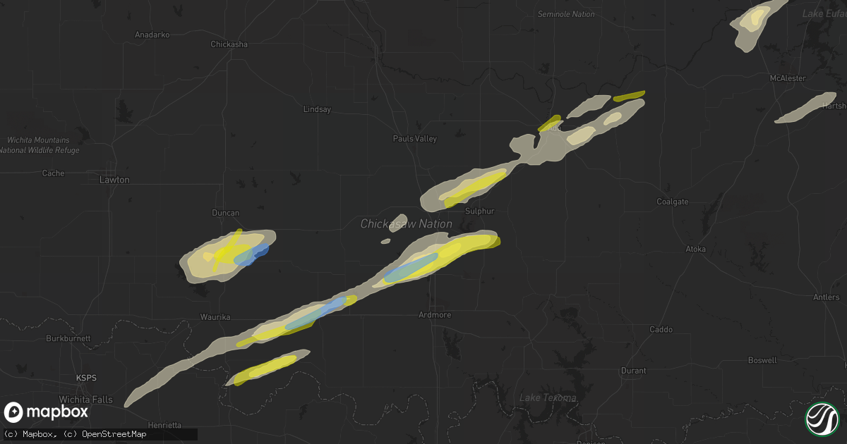 Hail map in Davis, OK on December 17, 2021