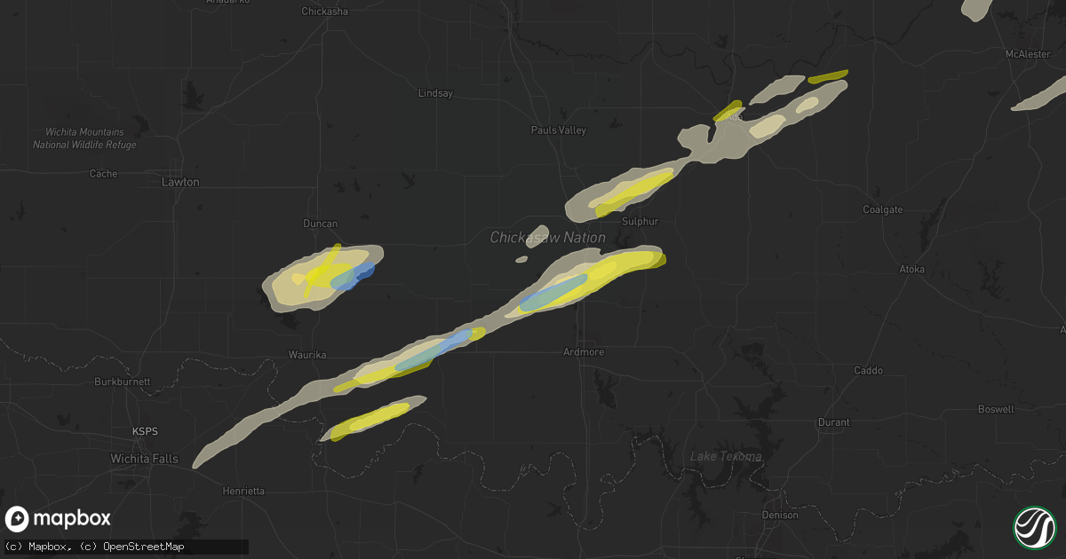 Hail map in Springer, OK on December 17, 2021