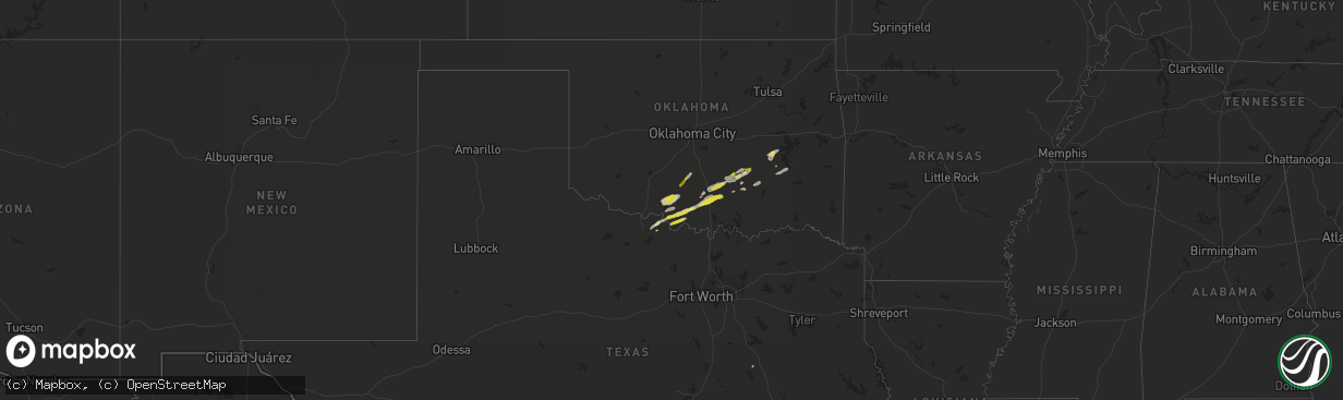 Hail map on December 17, 2021