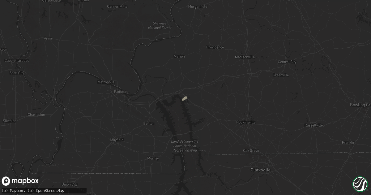 Hail map in Eddyville, KY on December 17, 2024