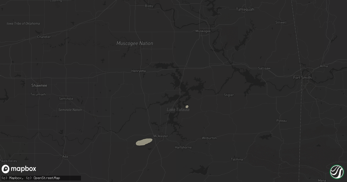Hail map in Eufaula, OK on December 17, 2024