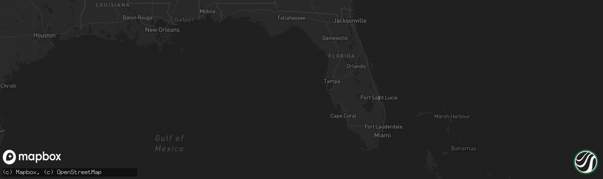 Hail map in Florida on December 17, 2024