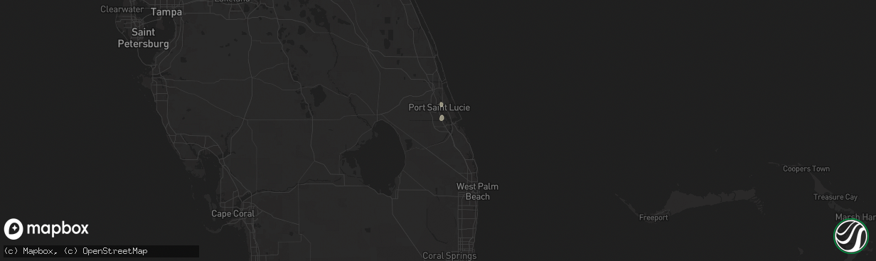 Hail map in Palm City, FL on December 17, 2024