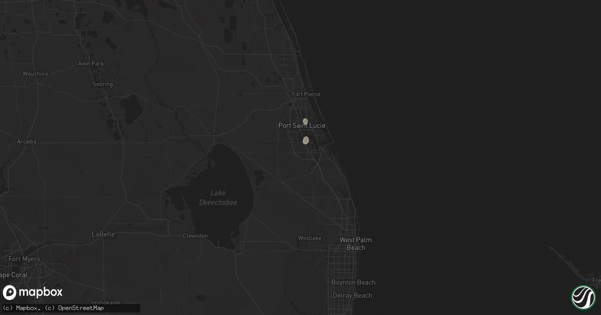 Hail map in Palm City, FL on December 17, 2024