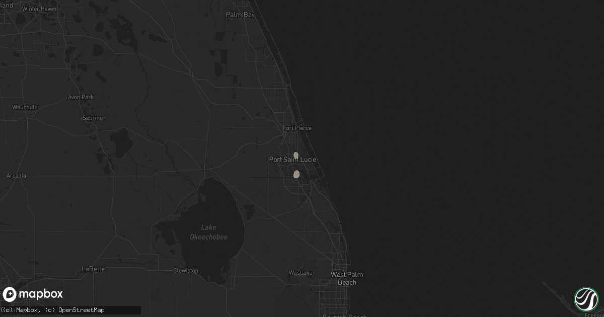 Hail map in Port Saint Lucie, FL on December 17, 2024