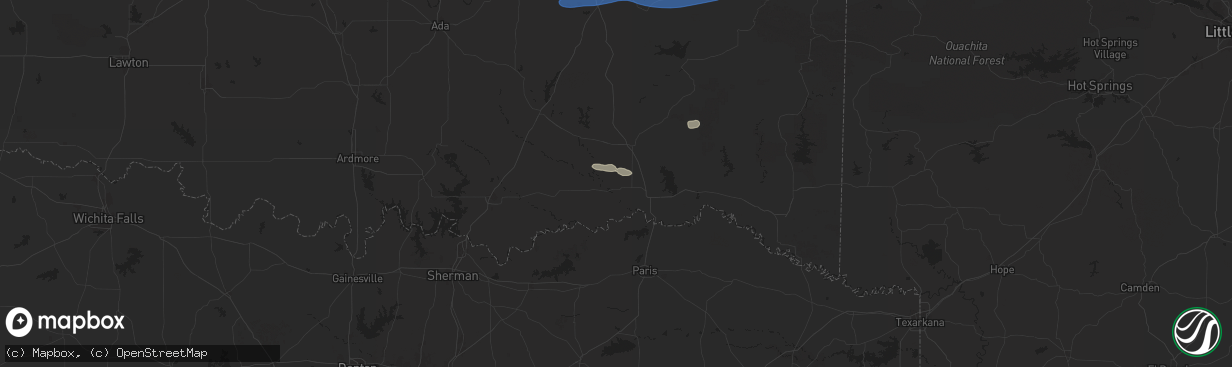 Hail map in Soper, OK on December 17, 2024