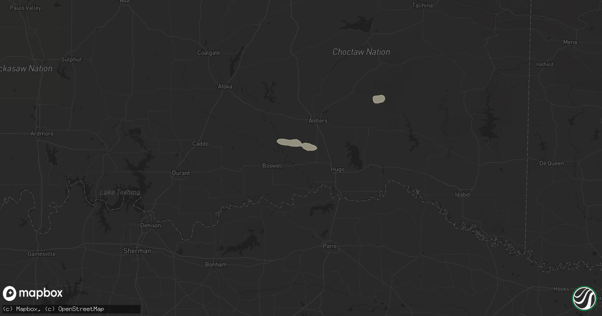 Hail map in Soper, OK on December 17, 2024