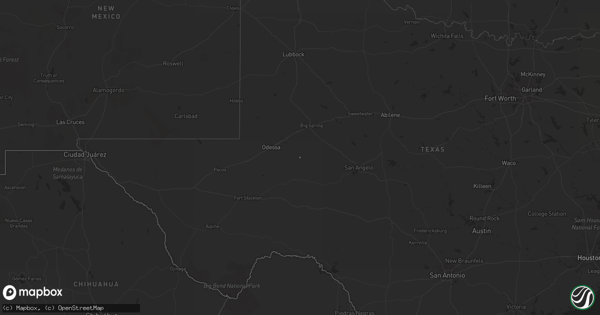Hail map in New Mexico on December 18, 2011