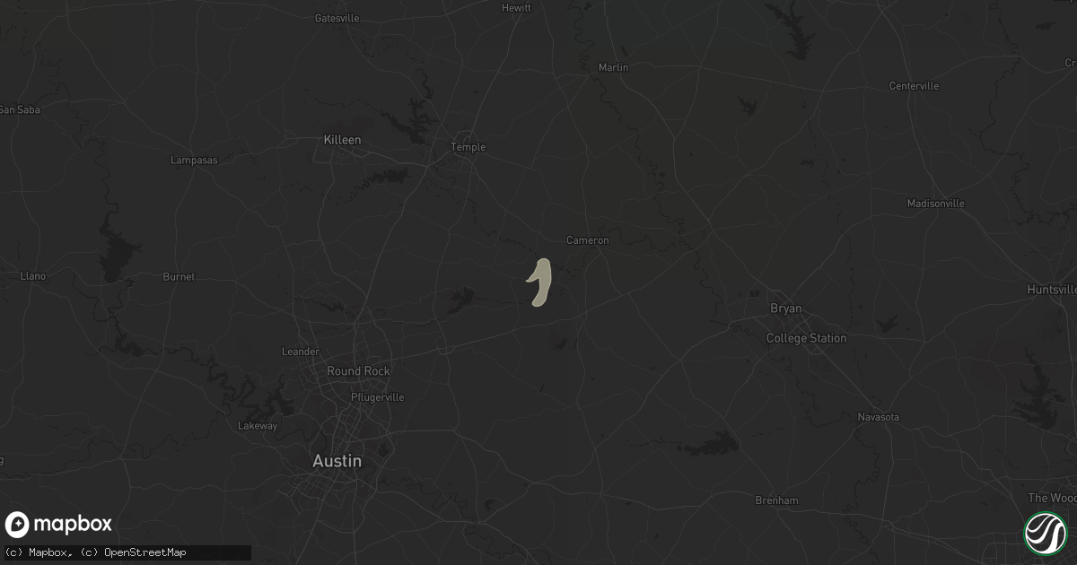 Hail map in Davilla, TX on December 18, 2014