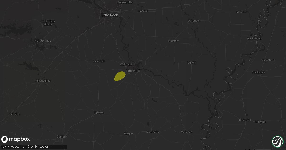 Hail map in Pine Bluff, AR on December 18, 2016