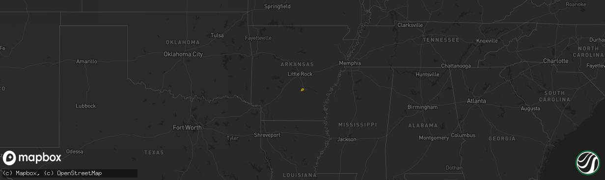 Hail map on December 18, 2016