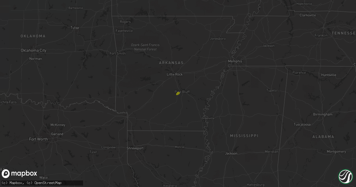 Hail map on December 18, 2016