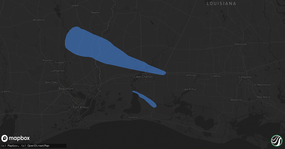 Hail map in Lake Charles, LA on December 18, 2021