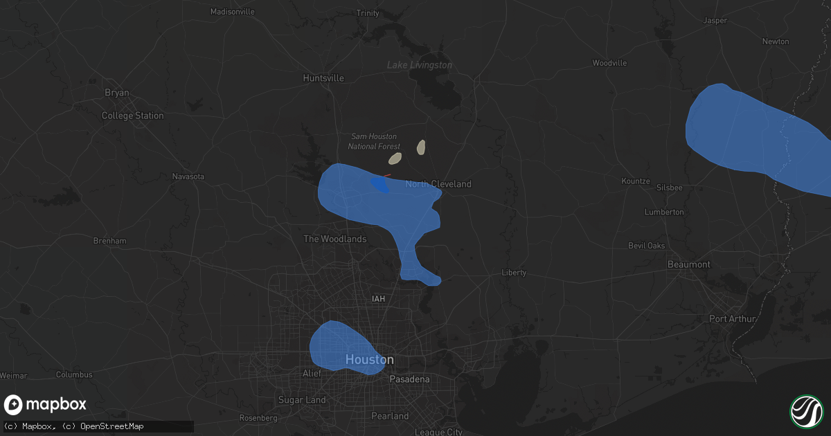 Hail map in Splendora, TX on December 18, 2021
