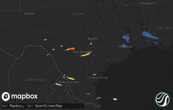 Hail map preview on 12-18-2021