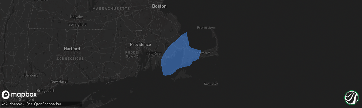 Hail map in Buzzards Bay, MA on December 18, 2023
