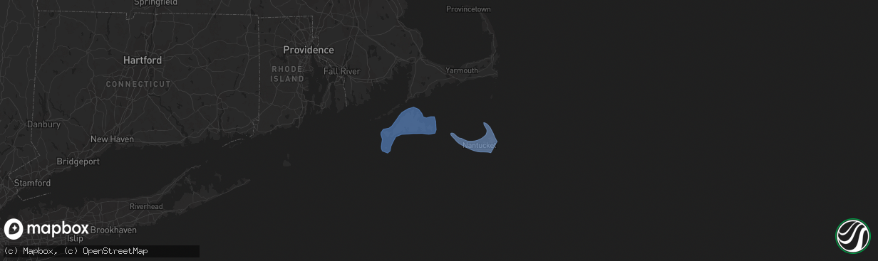 Hail map in Chilmark, MA on December 18, 2023