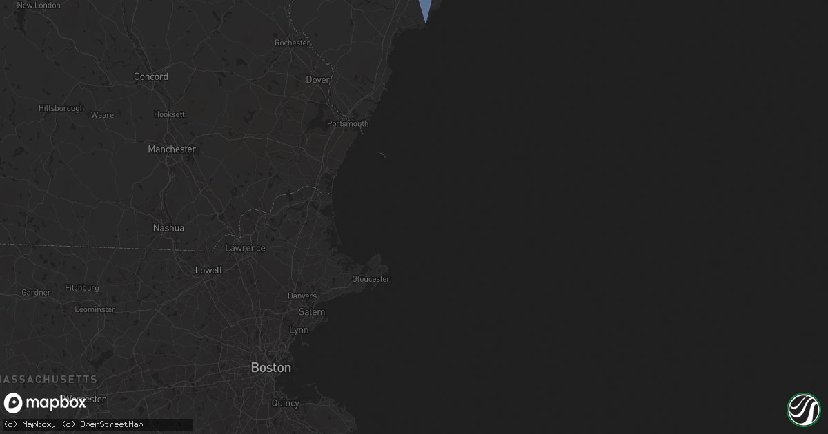 Hail map in Mashpee, MA on December 18, 2023