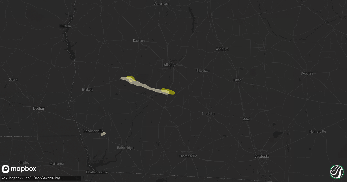 Hail map in Baconton, GA on December 18, 2024