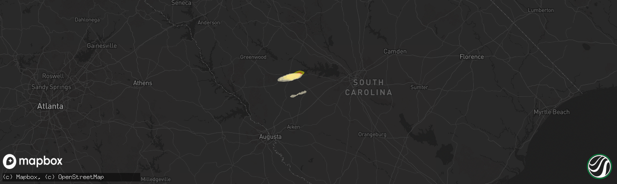 Hail map in Batesburg, SC on December 18, 2024