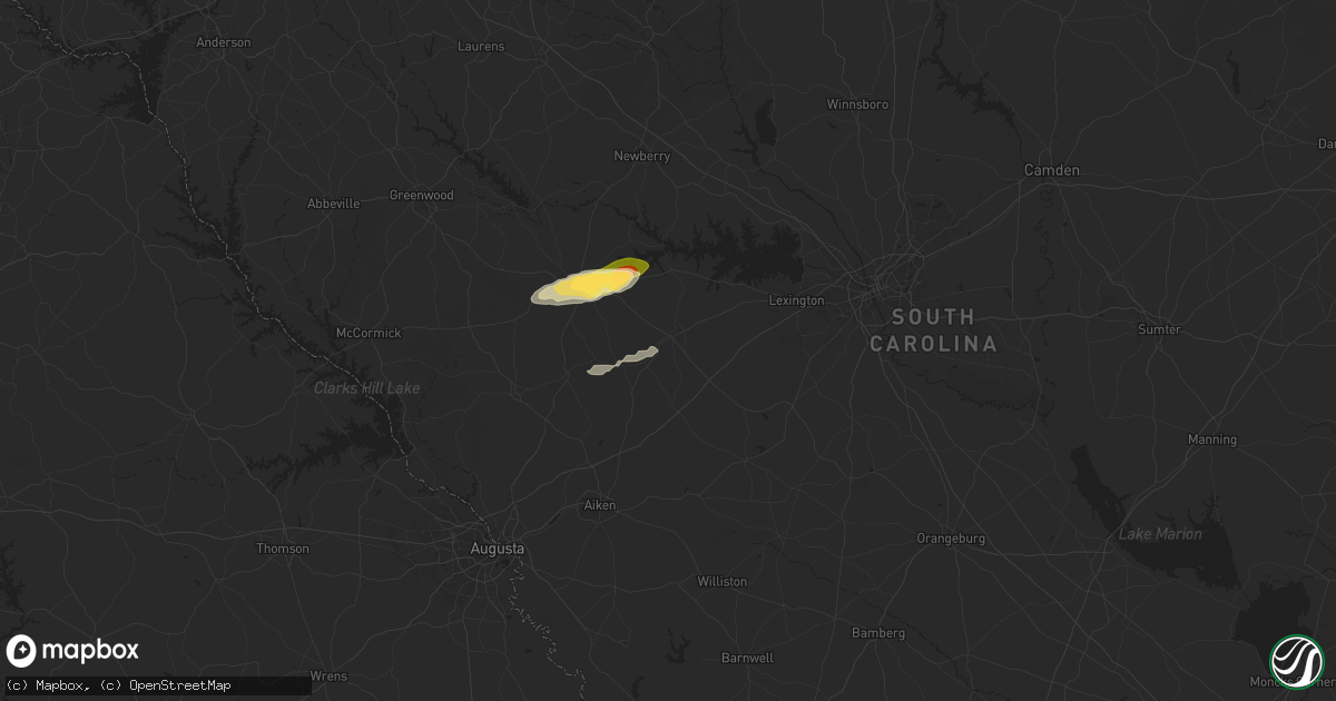Hail map in Batesburg, SC on December 18, 2024