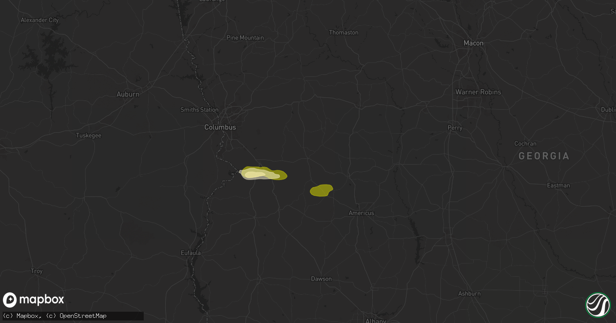 Hail map in Buena Vista, GA on December 18, 2024