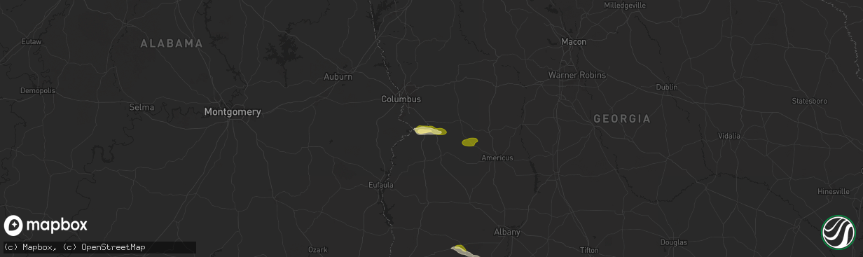 Hail map in Cusseta, GA on December 18, 2024