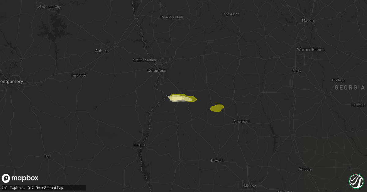 Hail map in Cusseta, GA on December 18, 2024