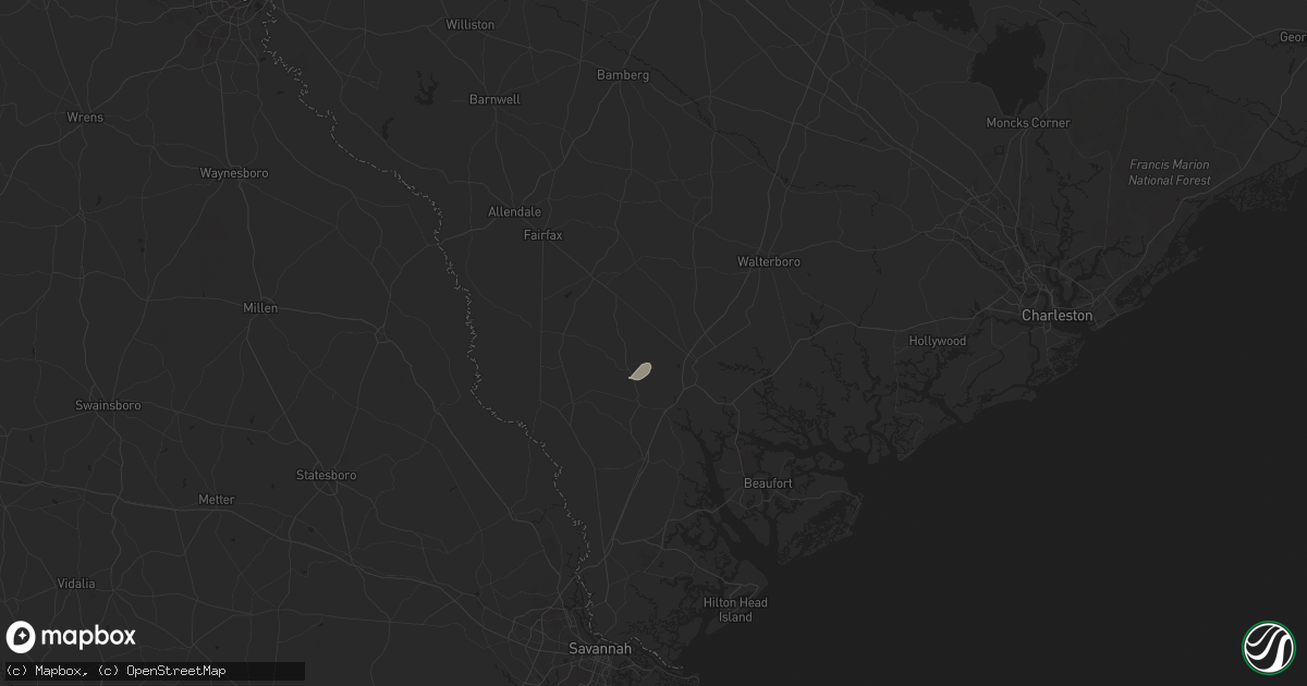 Hail map in Early Branch, SC on December 18, 2024