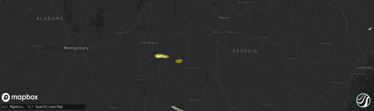 Hail map in Ellaville, GA on December 18, 2024