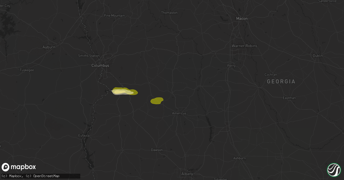 Hail map in Ellaville, GA on December 18, 2024