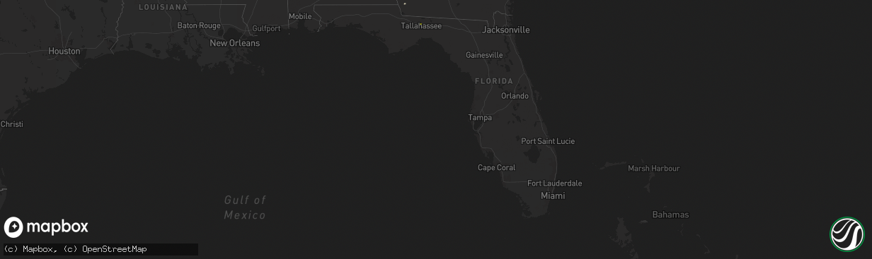 Hail map in Florida on December 18, 2024