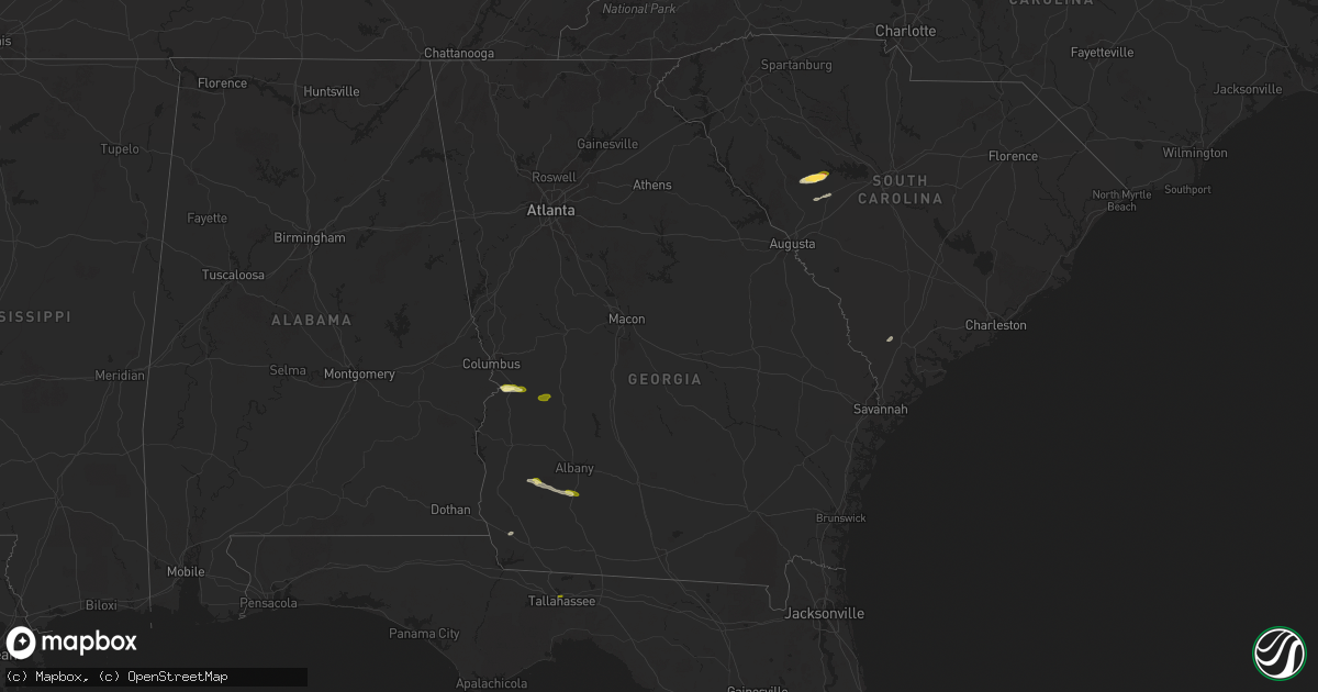 Hail map in Georgia on December 18, 2024