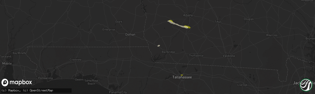 Hail map in Iron City, GA on December 18, 2024