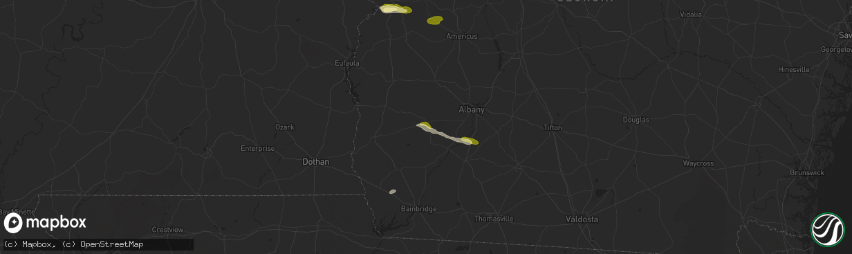 Hail map in Leary, GA on December 18, 2024