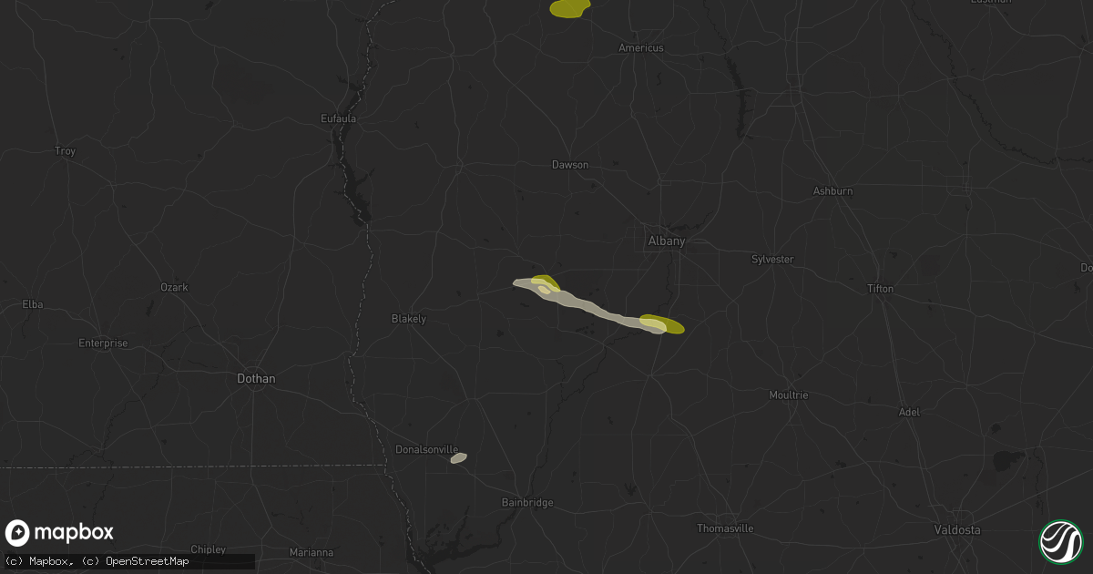 Hail map in Leary, GA on December 18, 2024