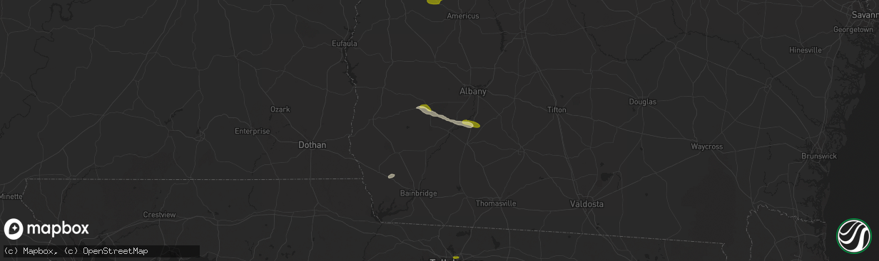 Hail map in Newton, GA on December 18, 2024