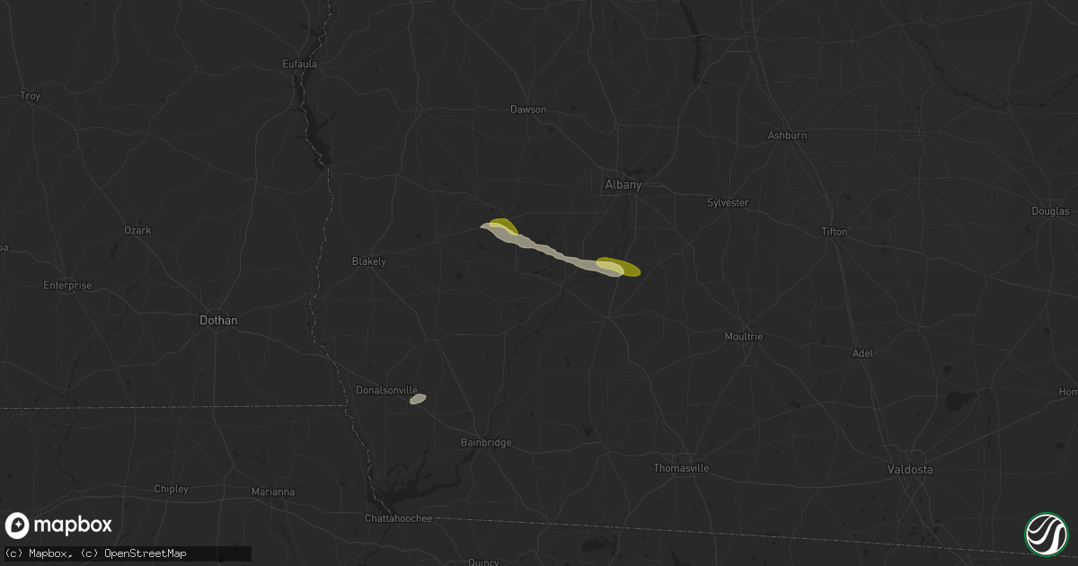 Hail map in Newton, GA on December 18, 2024