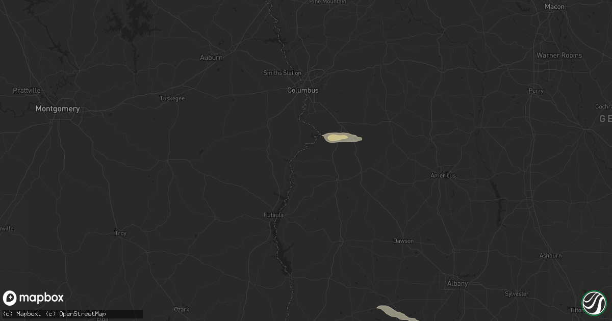 Hail map in Omaha, GA on December 18, 2024