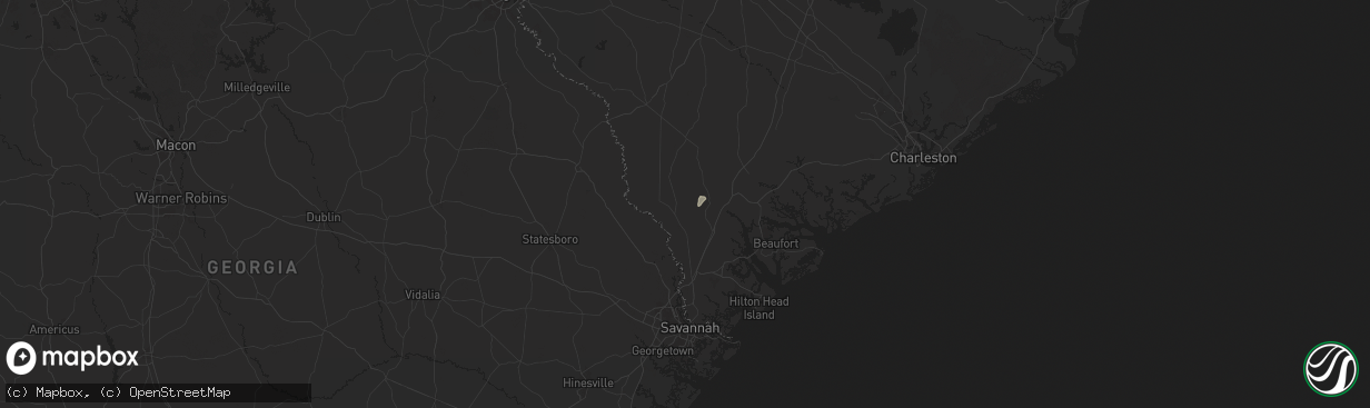 Hail map in Pineland, SC on December 18, 2024