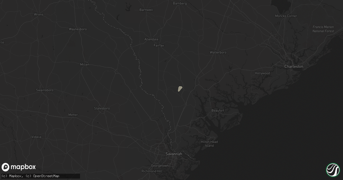 Hail map in Pineland, SC on December 18, 2024