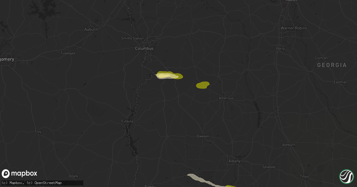 Hail map in Richland, GA on December 18, 2024